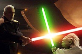 Dooku im Duell mit Meister Yoda