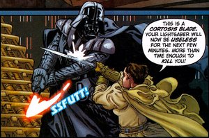 Cortosisklinge 'im Einsatz' gegen Darth Vader
