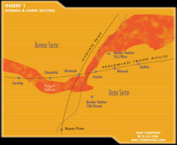 Eine Karte des Bormea-Sektors