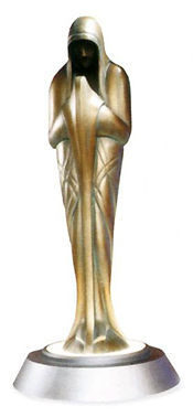 Eine Bronzium-Statue von Sistros.