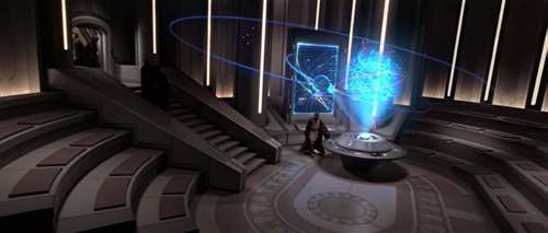 Der Kommunikationsraum des Jedi-Tempels.