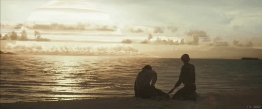 Jyn und Cassian am Strand von Scarif