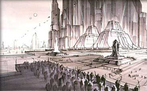 Coruscant - Eine Skizze des Stadtplaneten fr die Special Edition