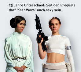 25 Jahre Unterschied: Seit den Prequels darf 'Star Wars' auch sexy sein.